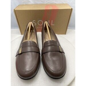 Naturalizer Kentley Flat, Brown Leather, Women Size 9.5W Item#884